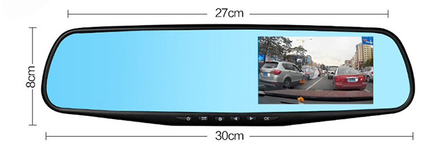 Καθρέπτης Αυτοκινήτου με Οθόνη Αφής LCD 4,3'', Κάμερα Καταγραφικό Full HD 1080p DVR, Κάμερα Οπισθοπορείας, Ανιχνευτή Κίνησης & Νυχτερινή Λήψη